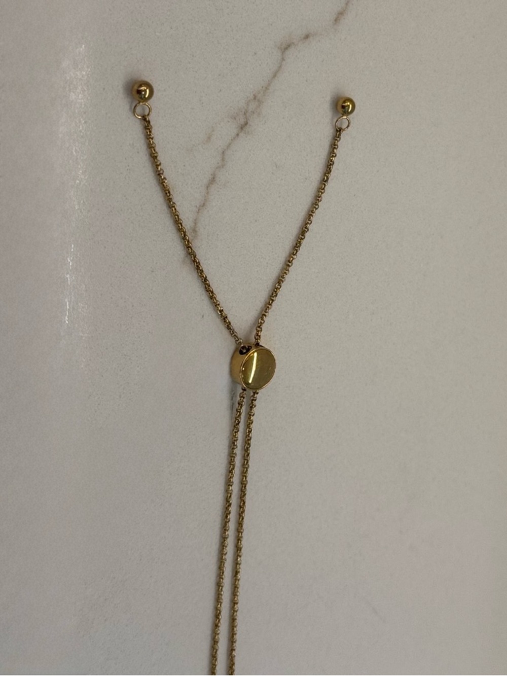 NWT Polished Gold Pendant Necklace - Minimalist Drop Charm - Picture 3 of 4